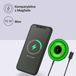 QUALO Transparent ładowarka indukcyjna 15W czarna QTLI-15-01