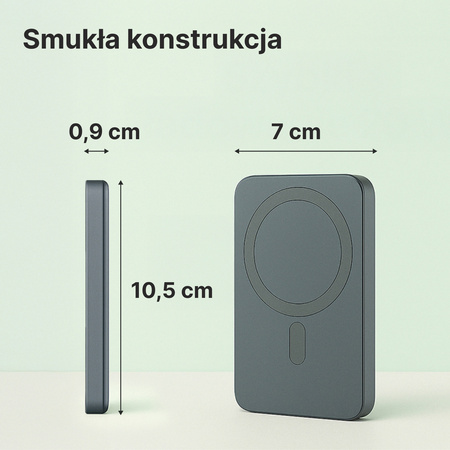 QUALO Recycling power bank 5000 mAh 20W srebrny QRPB-20-07