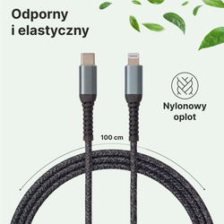 QUALO recycling kabel USB-C/Lightning  2,4A 1m QRC-CL-01