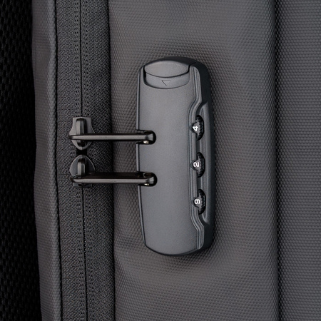 QUALO plecak sztywny wodoodporny z portem USB czarny QPS-W-USB-01