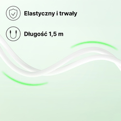 QUALO Recycling kabel 3w1 USB-C - USB-A adapter microUSB + Lightning 1,5m 3A biały QRC-CA+M+L-00
