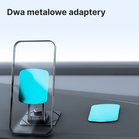 QUALO uchwyt samochodowy magnetyczny na szybę round clear czarny QUSM-S-RC-01