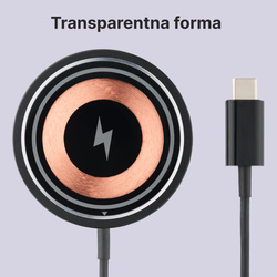 QUALO Transparent ładowarka indukcyjna 15W czarna QTLI-15-01