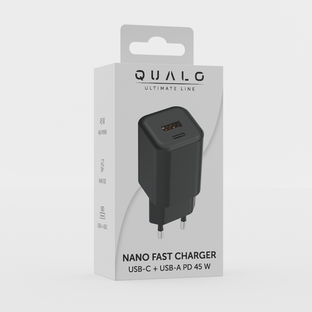 QUALO ładowarka sieciowa Nano PD 45W USB-C USB-A QLSN-CA-45-01