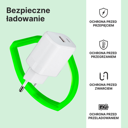 QUALO recycling ładowarka sieciowa 30W USB-A USB-C QLS-AC-30-00