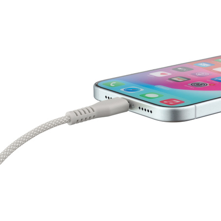 QUALO kabel nylonowy USB-C - USB-C 1,5m 3A 60W szary QKN-CC-18