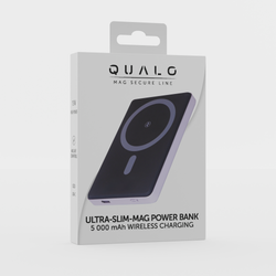 QUALO MagSafe power bank ultra slim 5 000 mAh 15W liliowy QMPB5-US-15-09