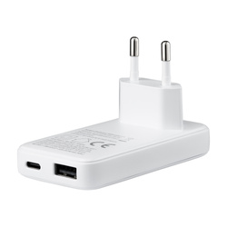 QUALO ładowarka sieciowa GaNultra slim USB-A USB-C PD 45W biała QLS-GN-US-AC-45-00
