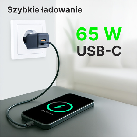 QUALO ładowarka sieciowa Nano PD 65W USB-C USB-A QLSN-CA-65-01