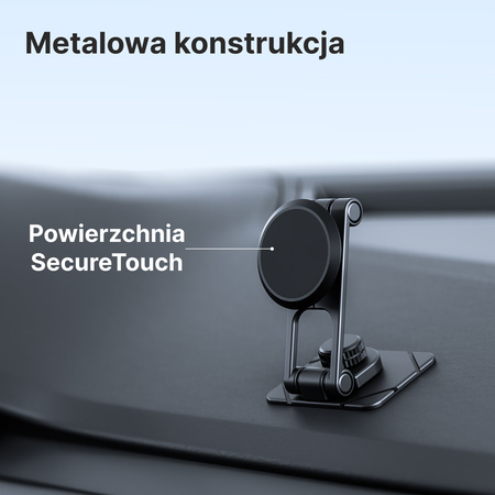 QUALO uchwyt samochodowy magnetyczny na szybę round clear czarny QUSM-S-RC-01