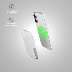 QUALO MagSafe power bank 10000 mAh z LED i podstawką biały QMPB5-LD-00