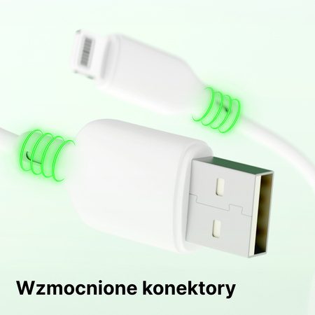 QUALO Recycling kabel USB-A - Lightning 1,5m 2,4A biały QRC-AL-00
