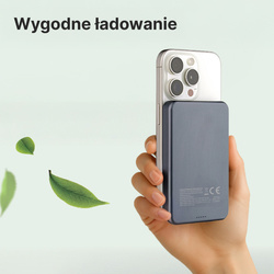 QUALO Recycling power bank 5000 mAh 20W srebrny QRPB-20-07