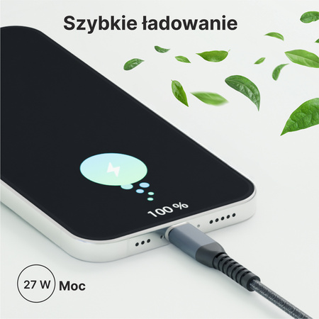 QUALO recycling kabel USB-C/Lightning  2,4A 1m QRC-CL-01