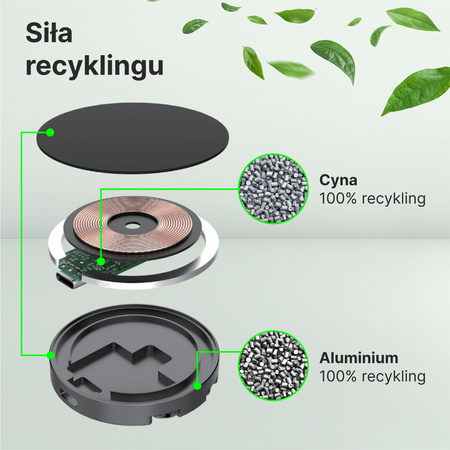 QUALO recycling  ładowarka inducyjna 15W z ringiem QRLI-R-15-01
