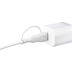QUALO Recycling kabel 2w1 USB-C - USB-C 60W adapter USB-A 1,5m 3A biały QRC-CC+A-00