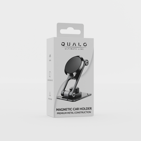 QUALO uchwyt samochodowy magnetyczny na szybę round clear czarny QUSM-S-RC-01