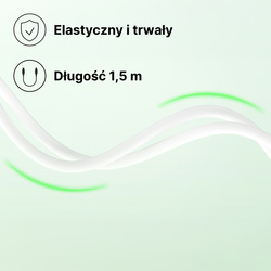 QUALO Recycling kabel 2w1 USB-C - USB-C 60W adapter USB-A 1,5m 3A biały QRC-CC+A-00