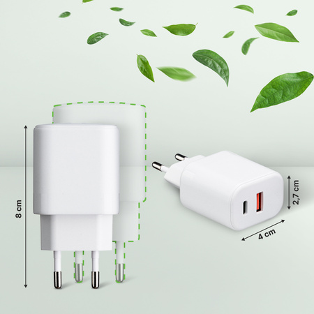 QUALO recycling ładowarka sieciowa 30W USB-A USB-C QLS-AC-30-00