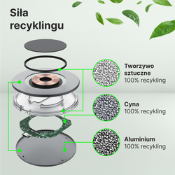 QUALO recycling ładowarka indukcyjna 15W LED srebrna QRLI-15-LD-07