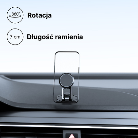 QUALO uchwyt samochodowy magnetyczny na szybę round clear czarny QUSM-S-RC-01