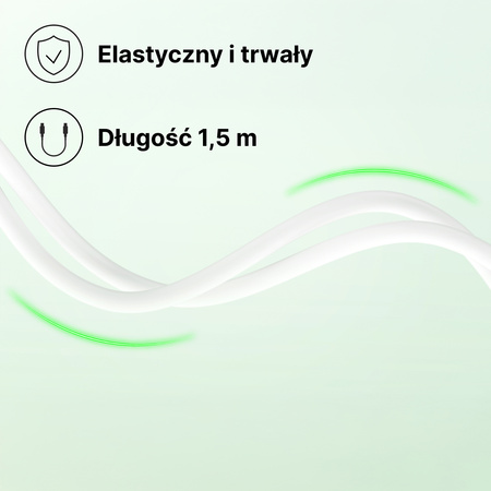 QUALO Recycling kabel 3w1 USB-C - USB-A adapter microUSB + Lightning 1,5m 3A biały QRC-CA+M+L-00