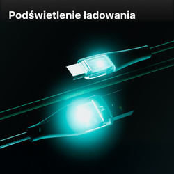 QUALO Transparent kabel nylonowy USB-A - USB-C 1,5m 3A 60W biały QTCN-AC-00