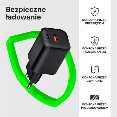 QUALO ładowarka sieciowa Nano PD 65W USB-C USB-A QLSN-CA-65-01