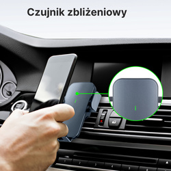 QUALO uchwyt samochodowy do kratki z panelem solarnym czarny QUS-K-PS-01