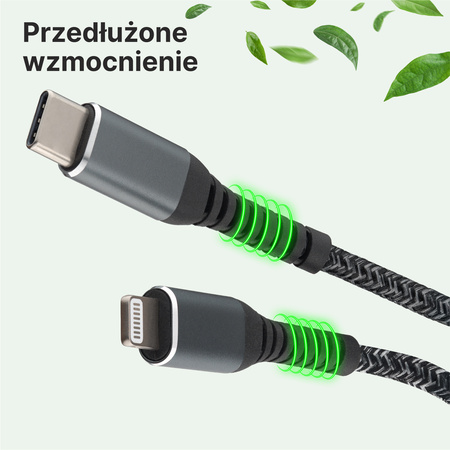 QUALO recycling kabel USB-C/Lightning  2,4A 1m QRC-CL-01