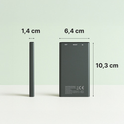 QUALO Recycling power bank 5000 mAh 12W szary QRPB5-12-18