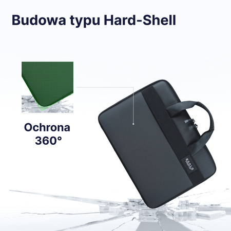 QUALO pokrowiec na laptopa usztywniany z uchwytem 13,3' czarny QPL-SU-01