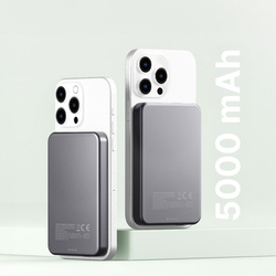 QUALO Recycling power bank 5000 mAh 20W srebrny QRPB-20-07