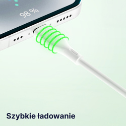 QUALO Recycling kabel USB-A - Lightning 1,5m 2,4A biały QRC-AL-00