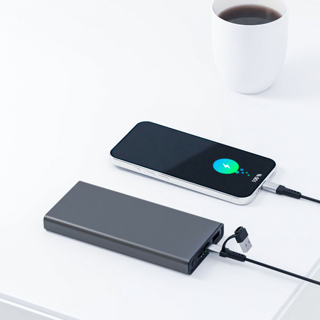 QUALO Recycling power bank 5000 mAh 12W szary QRPB5-12-18