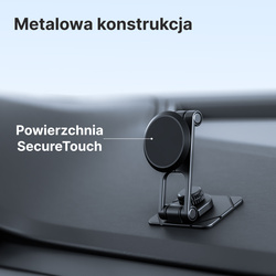 QUALO uchwyt samochodowy magnetyczny na szybę round clear czarny QUSM-S-RC-01