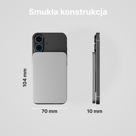 QUALO MagSafe power bank 5000 mAh 20W szary QMPB5-20-18