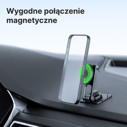 QUALO uchwyt samochodowy magnetyczny na szybę round clear czarny QUSM-S-RC-01
