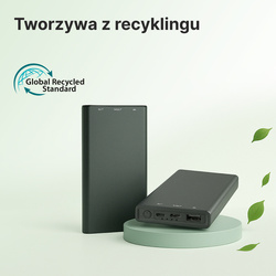 QUALO Recycling power bank 5000 mAh 12W szary QRPB5-12-18