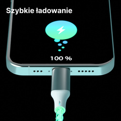 QUALO kabel świecący USB-C-Lightning 1M 3A biało/srebrny QCS-CL-00