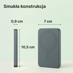 QUALO Recycling power bank 5000 mAh 20W srebrny QRPB-20-07