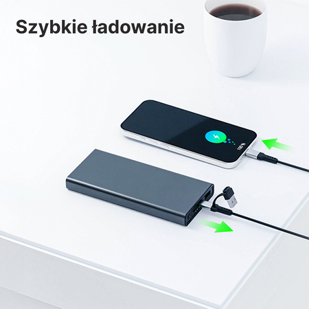QUALO Recycling power bank 5000 mAh 12W szary QRPB5-12-18