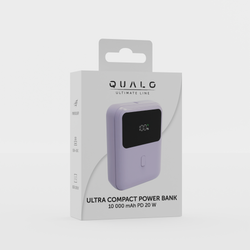 QUALO power bank 10000 mAh mini z LED 20W liliowy QPB10-LD-20-09