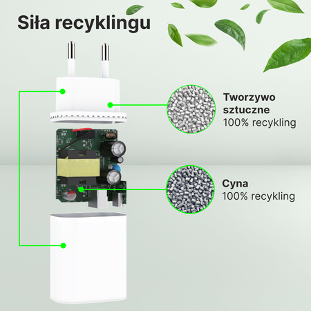QUALO recycling ładowarka sieciowa 30W USB-A USB-C QLS-AC-30-00