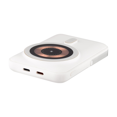 QUALO MagSafe power bank 10000 mAh z LED i podstawką biały QMPB5-LD-00